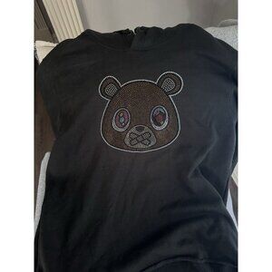 OWNYC Large Sweatshirt Hoodie Rhinestone Panda Head 16/ 24 Limited Edit Fringe